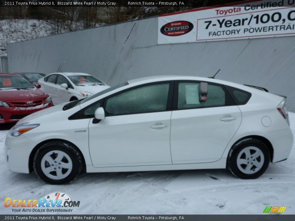 2011 Toyota Prius Hybrid II Blizzard White Pearl / Misty Gray Photo #2