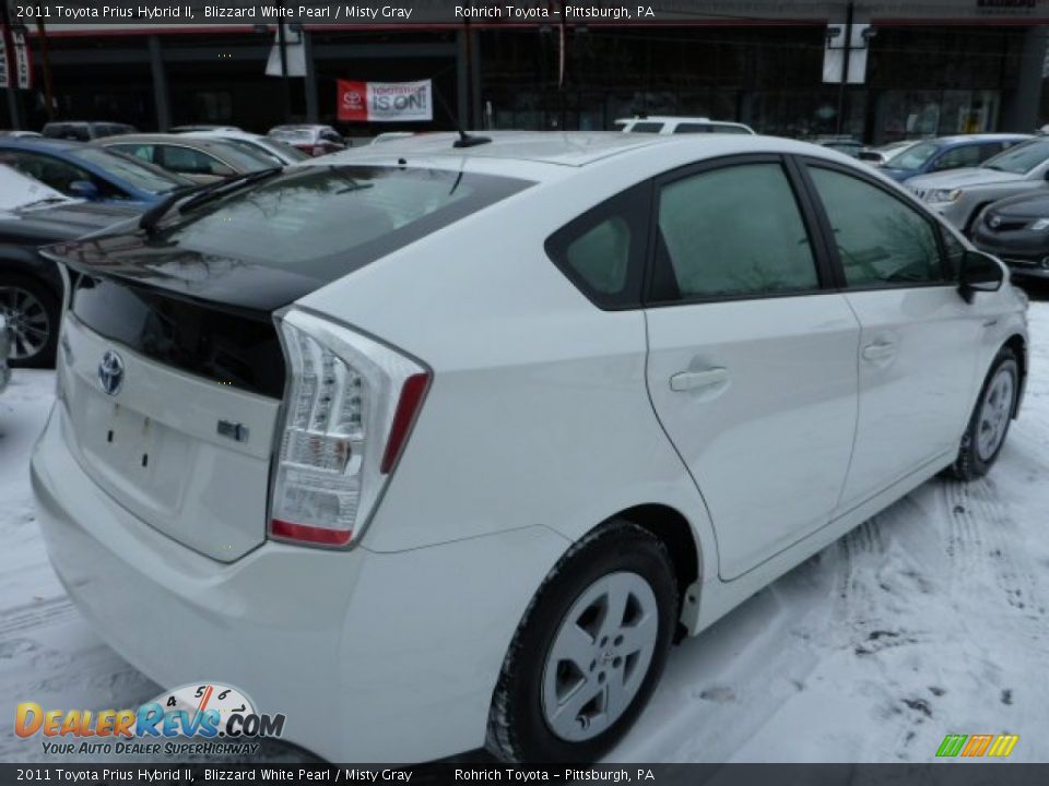 2011 Toyota Prius Hybrid II Blizzard White Pearl / Misty Gray Photo #14