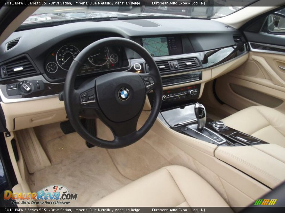 2011 BMW 5 Series 535i xDrive Sedan Imperial Blue Metallic / Venetian Beige Photo #8