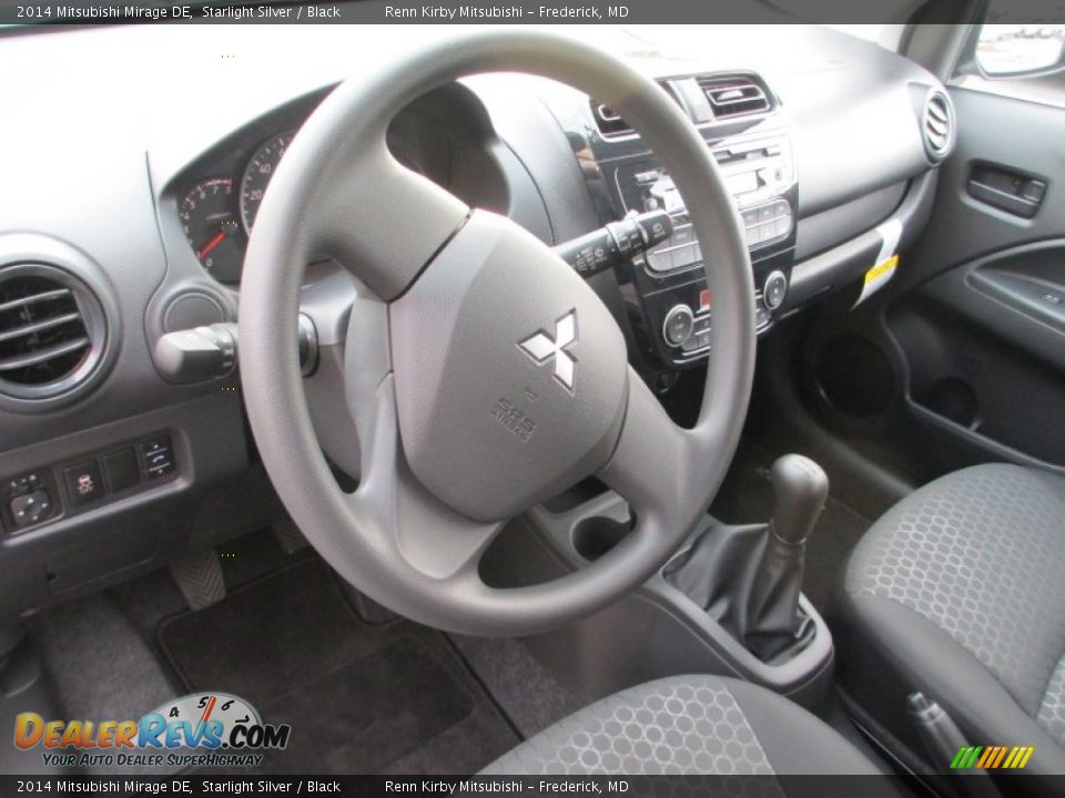 Black Interior - 2014 Mitsubishi Mirage DE Photo #12