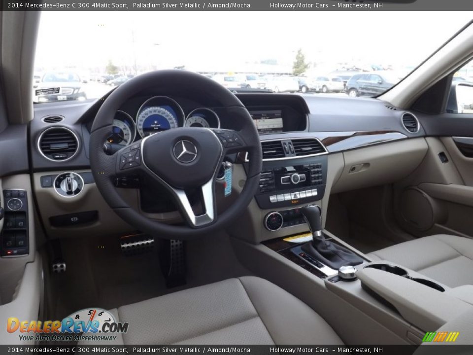 2014 Mercedes-Benz C 300 4Matic Sport Palladium Silver Metallic / Almond/Mocha Photo #7