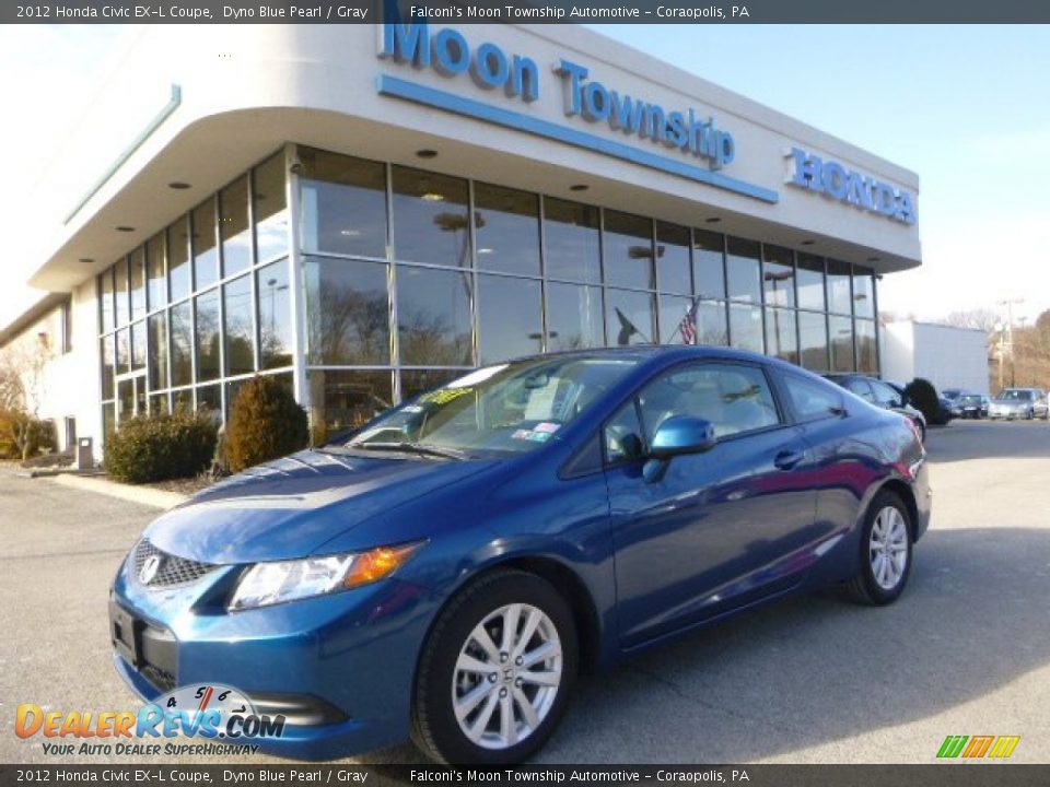 2012 Honda Civic EX-L Coupe Dyno Blue Pearl / Gray Photo #1