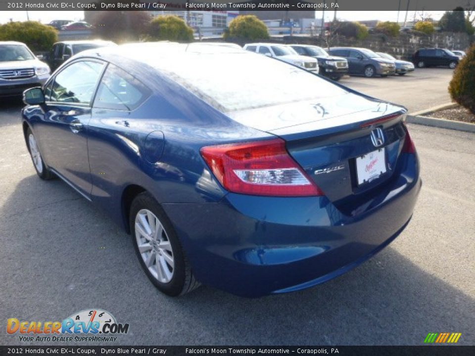 2012 Honda Civic EX-L Coupe Dyno Blue Pearl / Gray Photo #3