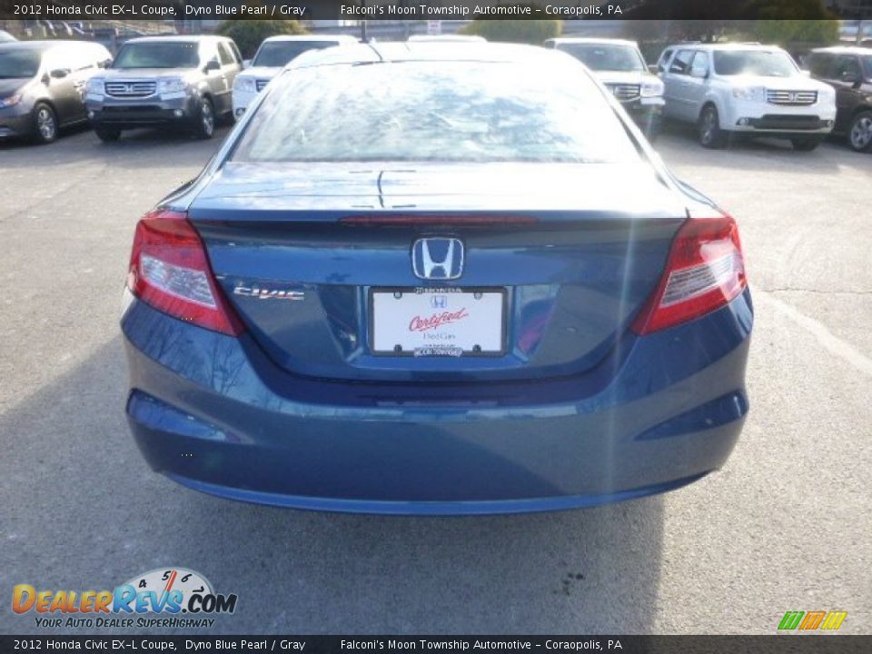2012 Honda Civic EX-L Coupe Dyno Blue Pearl / Gray Photo #4