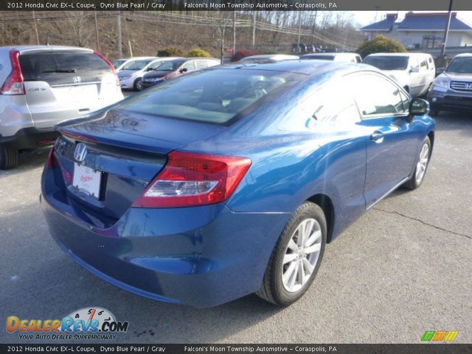 2012 Honda Civic EX-L Coupe Dyno Blue Pearl / Gray Photo #5