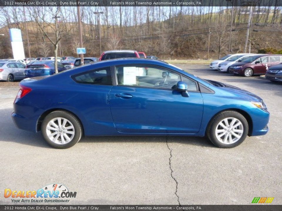 2012 Honda Civic EX-L Coupe Dyno Blue Pearl / Gray Photo #6