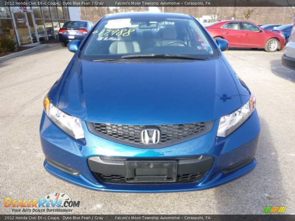 2012 Honda Civic EX-L Coupe Dyno Blue Pearl / Gray Photo #8