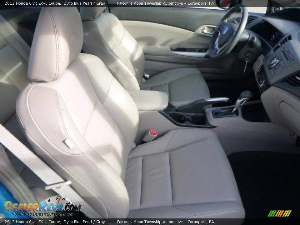 2012 Honda Civic EX-L Coupe Dyno Blue Pearl / Gray Photo #11