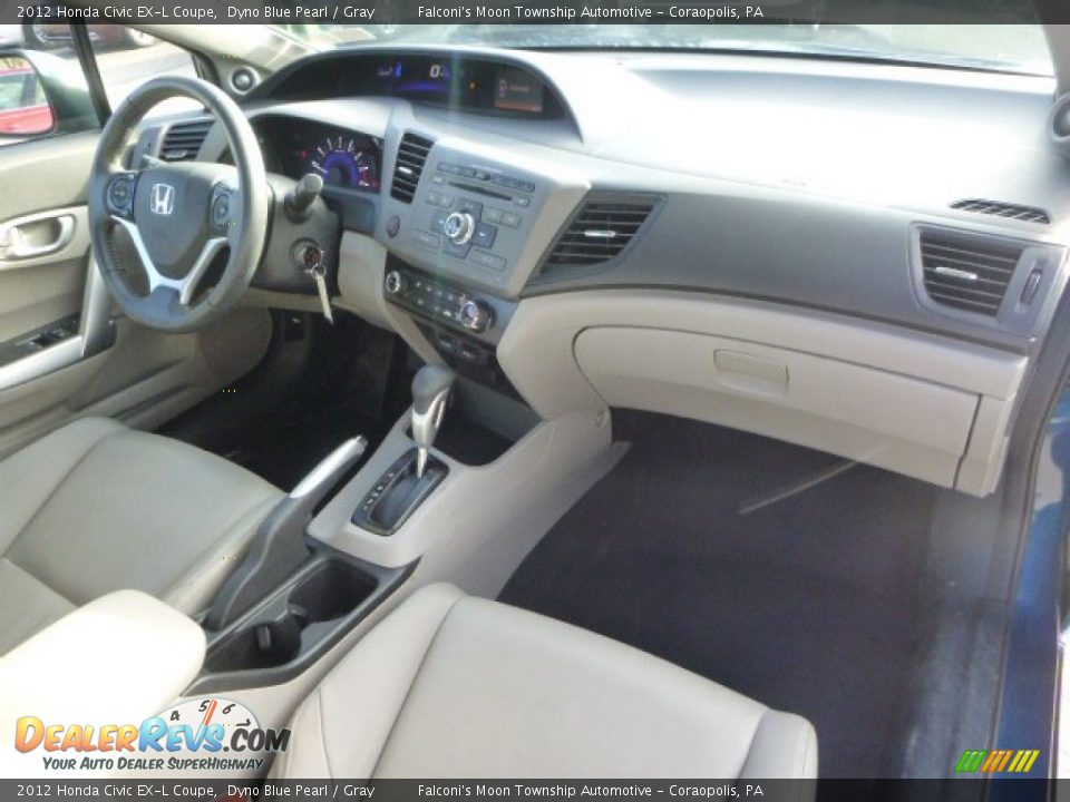 2012 Honda Civic EX-L Coupe Dyno Blue Pearl / Gray Photo #12