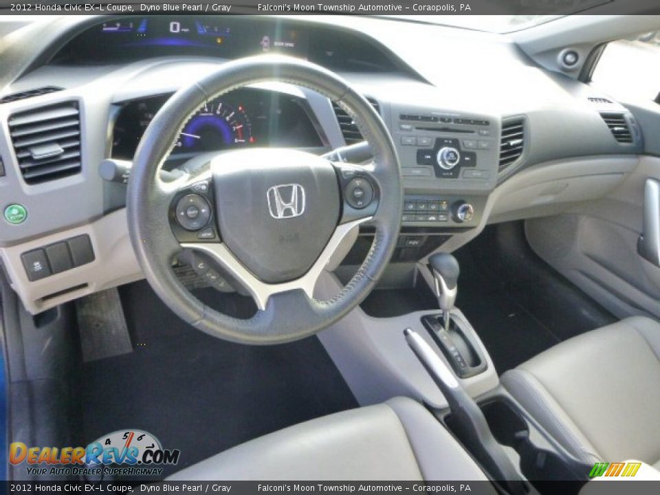 2012 Honda Civic EX-L Coupe Dyno Blue Pearl / Gray Photo #17