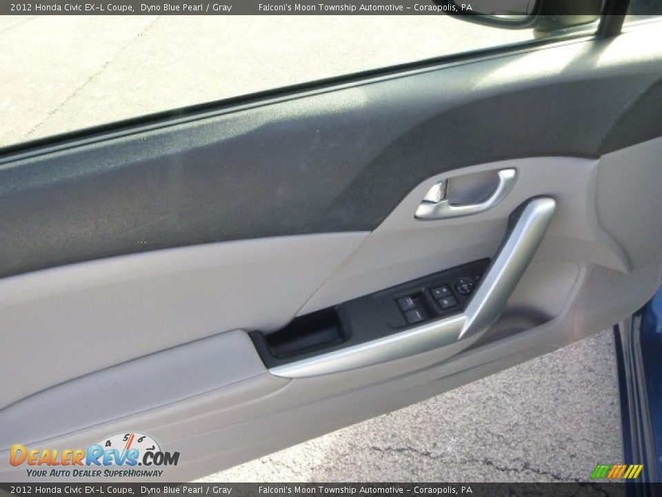 2012 Honda Civic EX-L Coupe Dyno Blue Pearl / Gray Photo #18