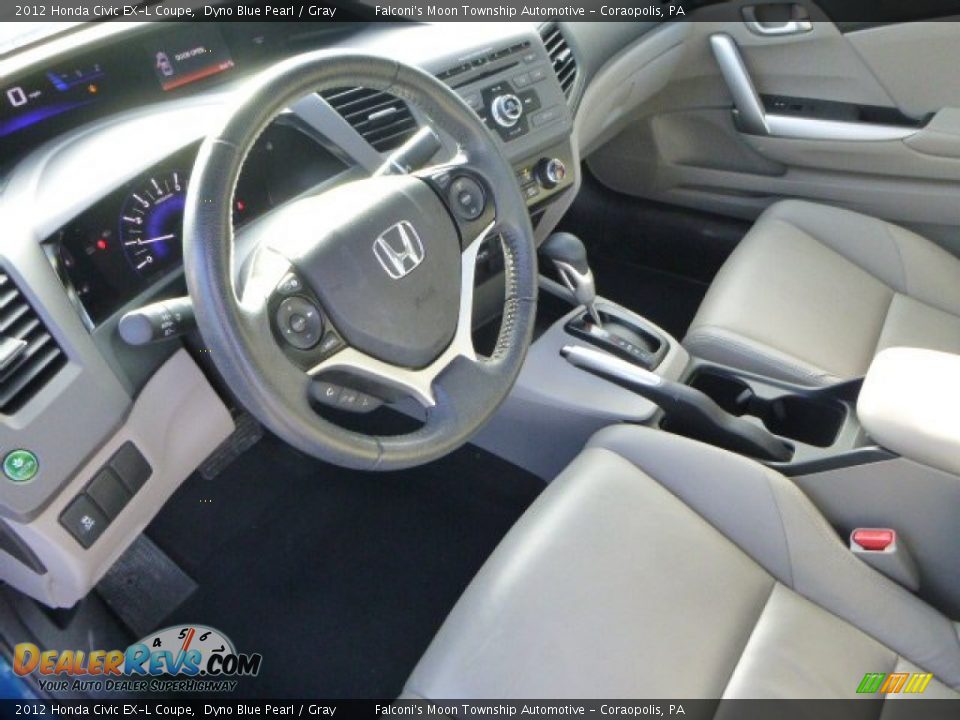 2012 Honda Civic EX-L Coupe Dyno Blue Pearl / Gray Photo #20