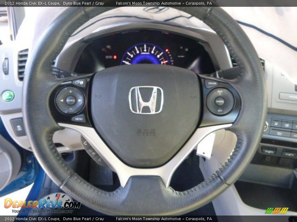 2012 Honda Civic EX-L Coupe Dyno Blue Pearl / Gray Photo #22