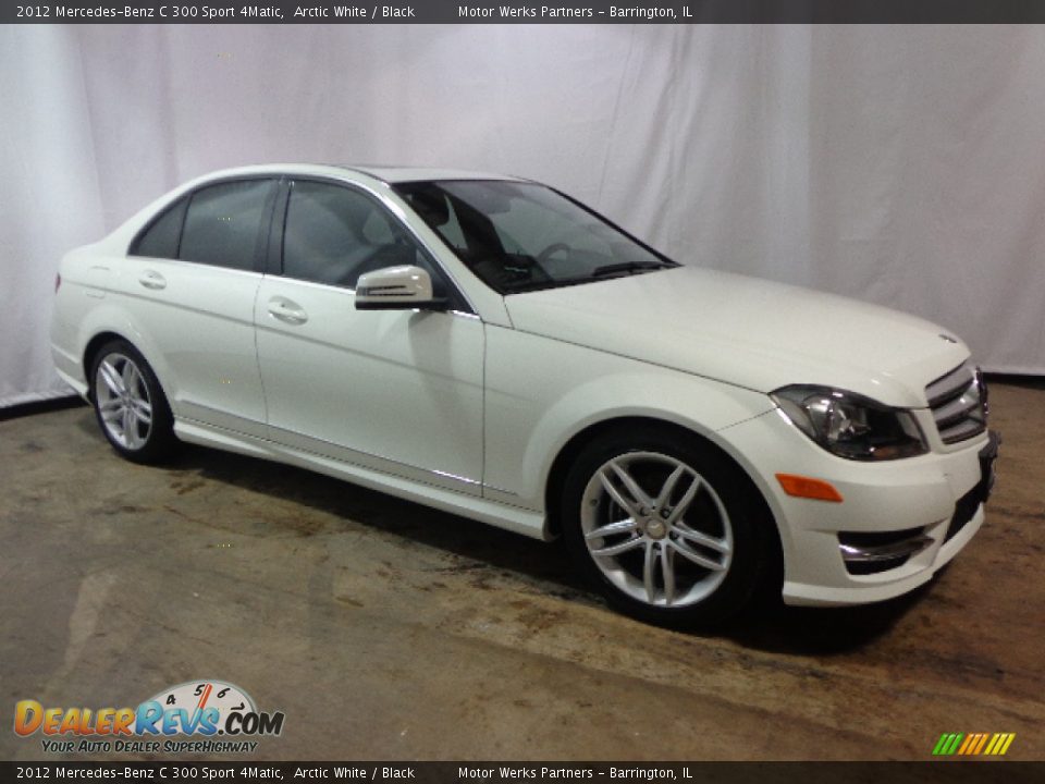 2012 Mercedes-Benz C 300 Sport 4Matic Arctic White / Black Photo #1