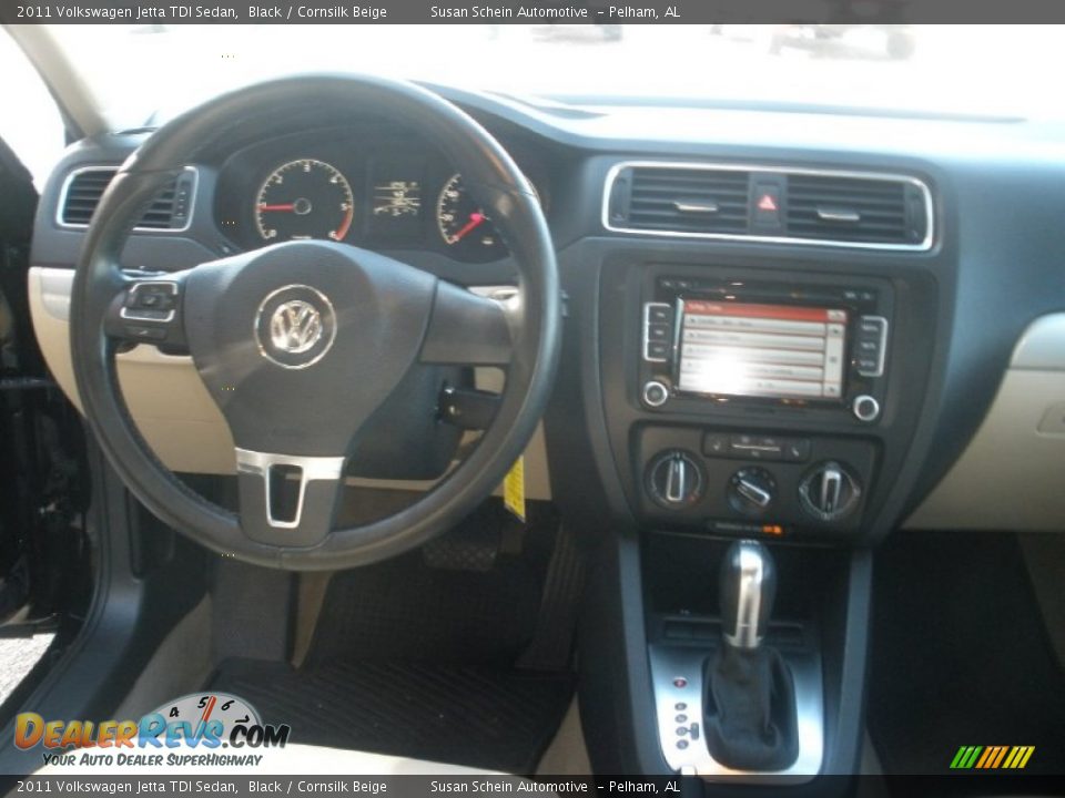 2011 Volkswagen Jetta TDI Sedan Black / Cornsilk Beige Photo #24