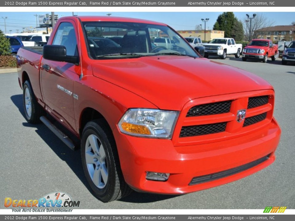 2012 Dodge Ram 1500 Express Regular Cab Flame Red / Dark Slate Gray/Medium Graystone Photo #2