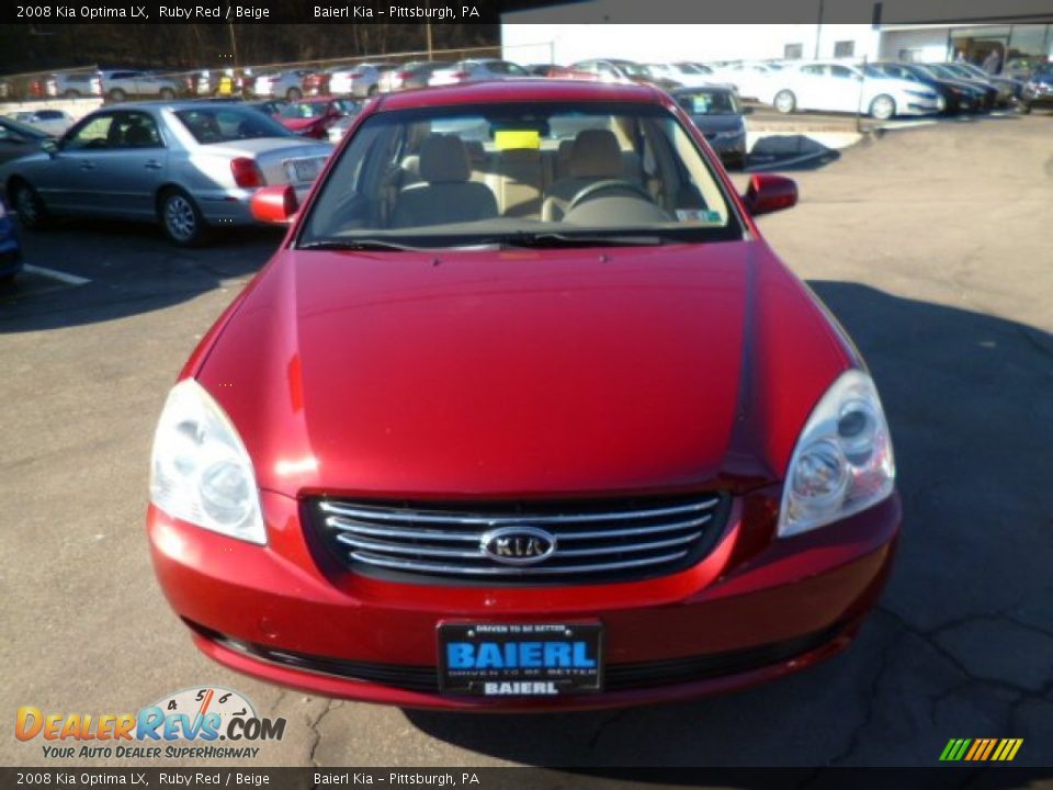 2008 Kia Optima LX Ruby Red / Beige Photo #2