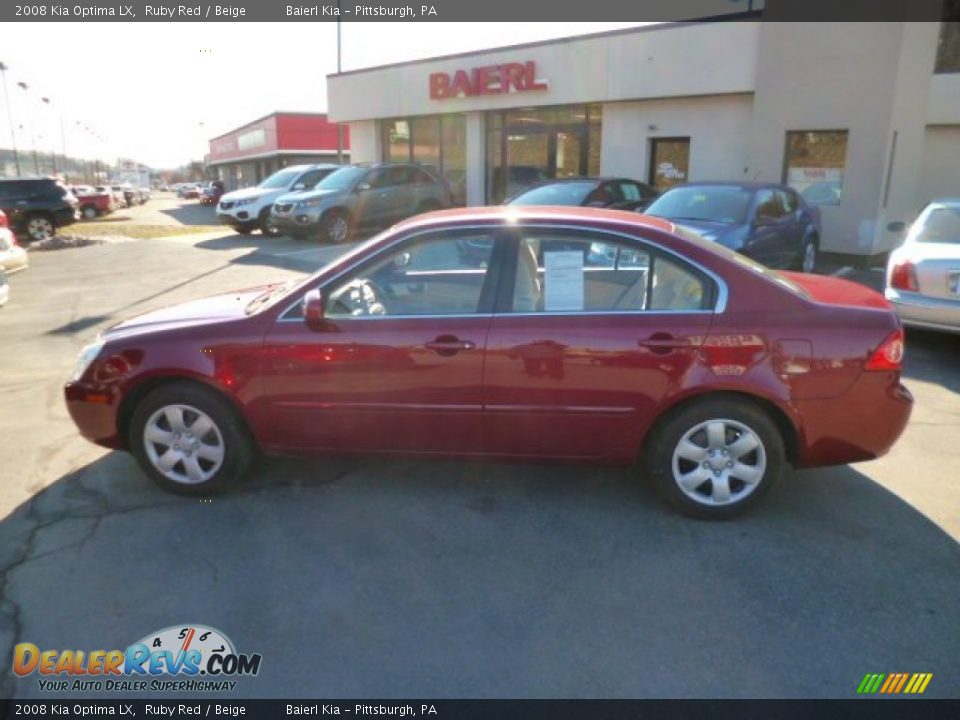 2008 Kia Optima LX Ruby Red / Beige Photo #4