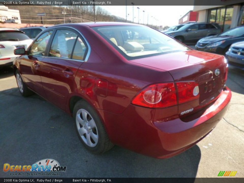 2008 Kia Optima LX Ruby Red / Beige Photo #5