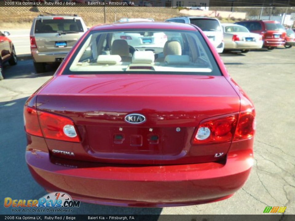 2008 Kia Optima LX Ruby Red / Beige Photo #6
