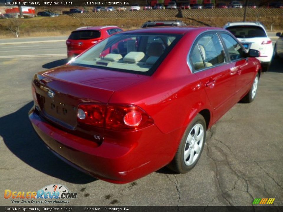 2008 Kia Optima LX Ruby Red / Beige Photo #7