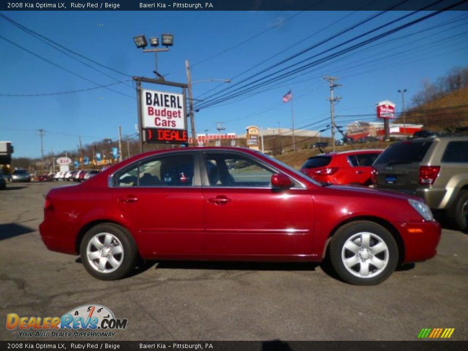 2008 Kia Optima LX Ruby Red / Beige Photo #8
