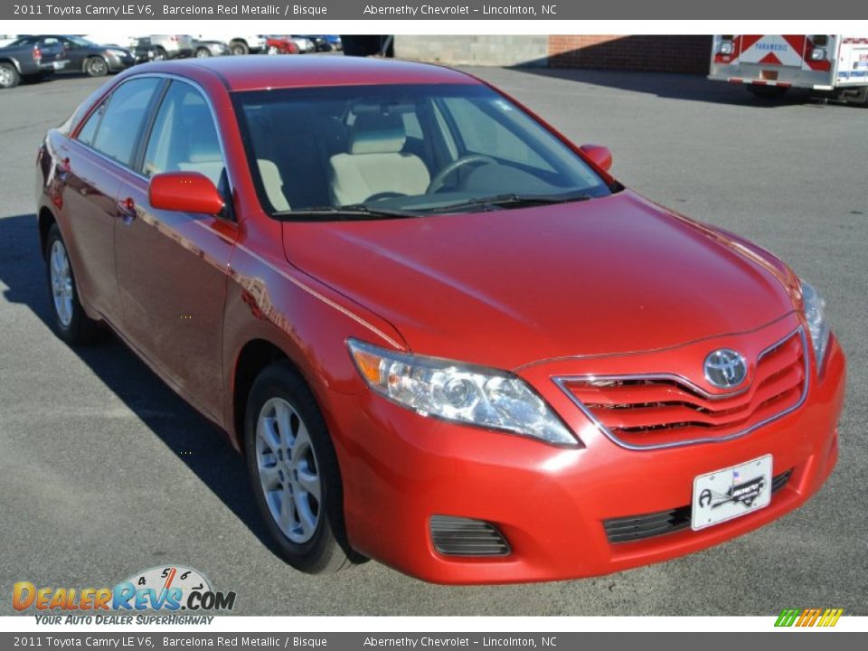 2011 Toyota Camry LE V6 Barcelona Red Metallic / Bisque Photo #1