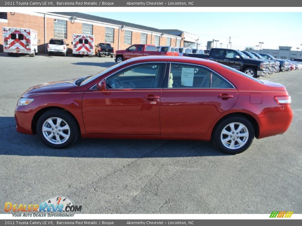 2011 Toyota Camry LE V6 Barcelona Red Metallic / Bisque Photo #3