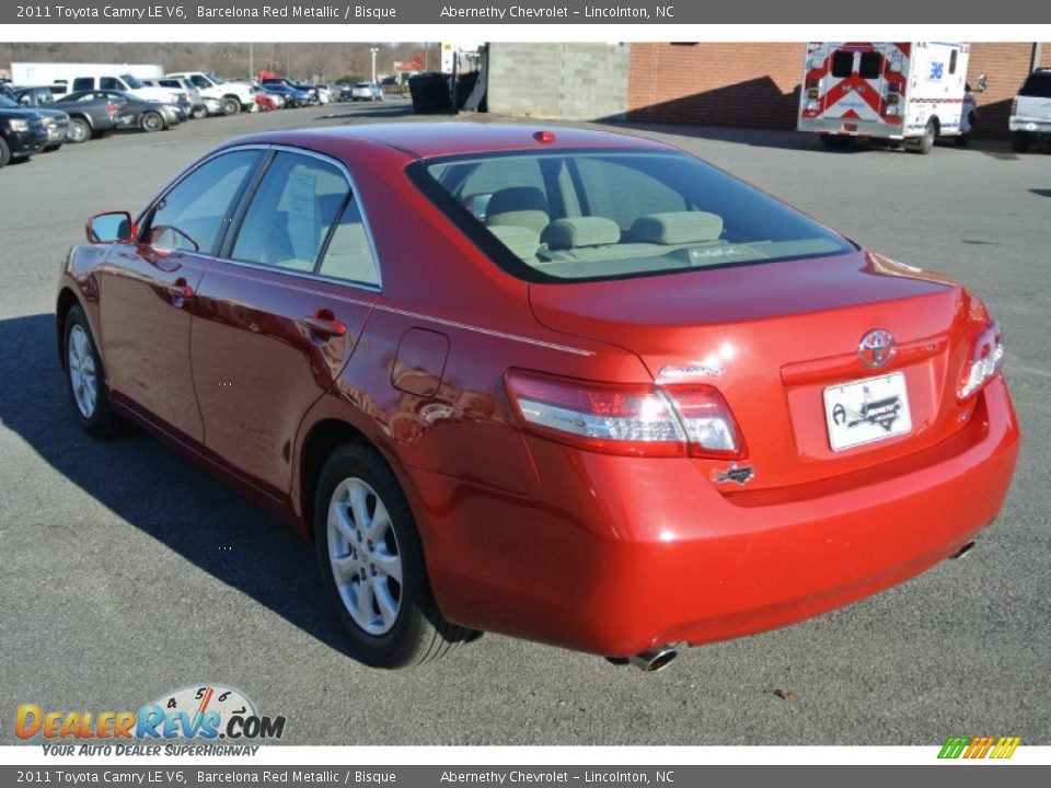 2011 Toyota Camry LE V6 Barcelona Red Metallic / Bisque Photo #4