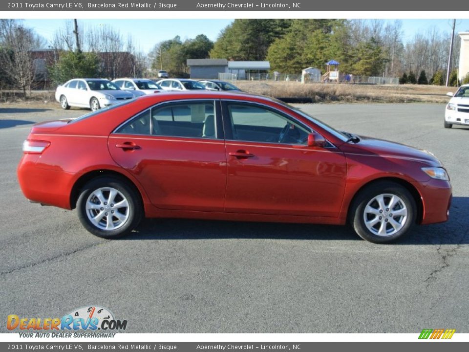 2011 Toyota Camry LE V6 Barcelona Red Metallic / Bisque Photo #6