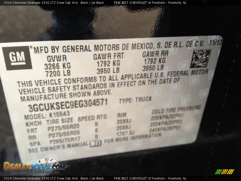 2014 Chevrolet Silverado 1500 LTZ Crew Cab 4x4 Black / Jet Black Photo #9