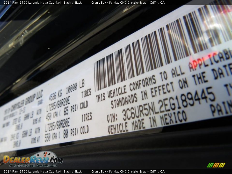 2014 Ram 2500 Laramie Mega Cab 4x4 Black / Black Photo #18