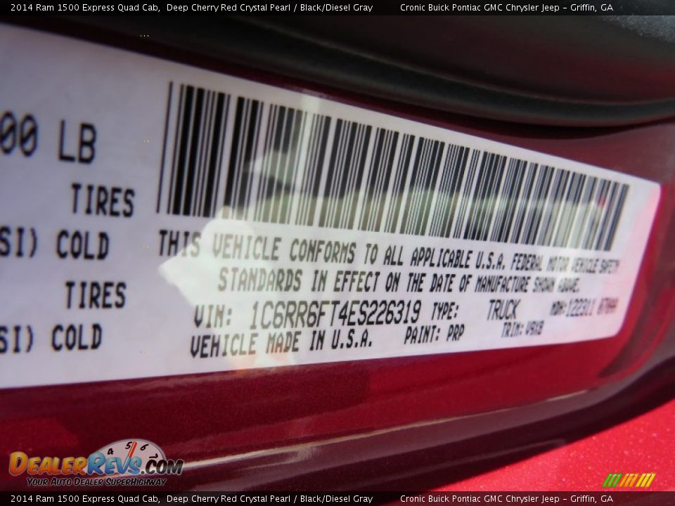 2014 Ram 1500 Express Quad Cab Deep Cherry Red Crystal Pearl / Black/Diesel Gray Photo #17