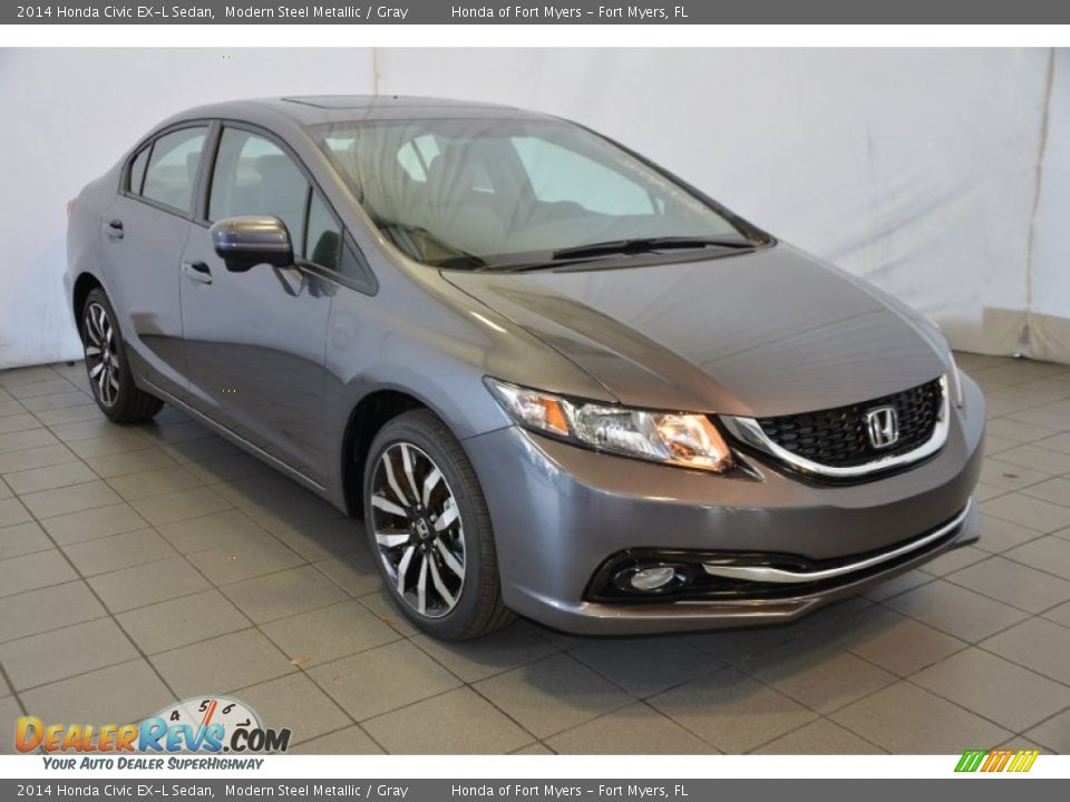 Front 3/4 View of 2014 Honda Civic EX-L Sedan Photo #1