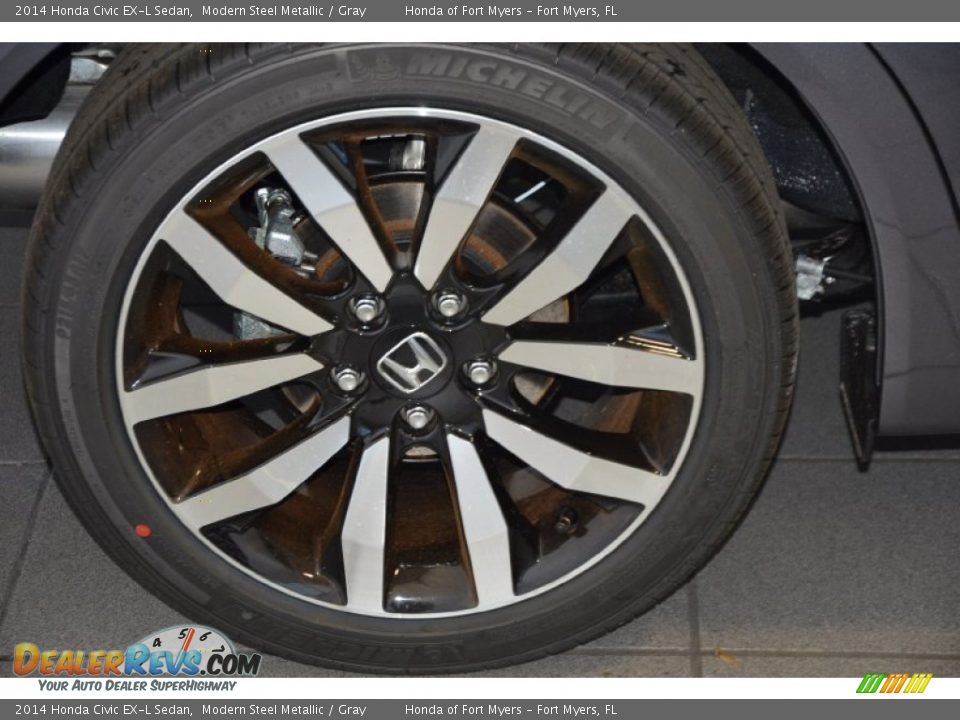 2014 Honda Civic EX-L Sedan Modern Steel Metallic / Gray Photo #3