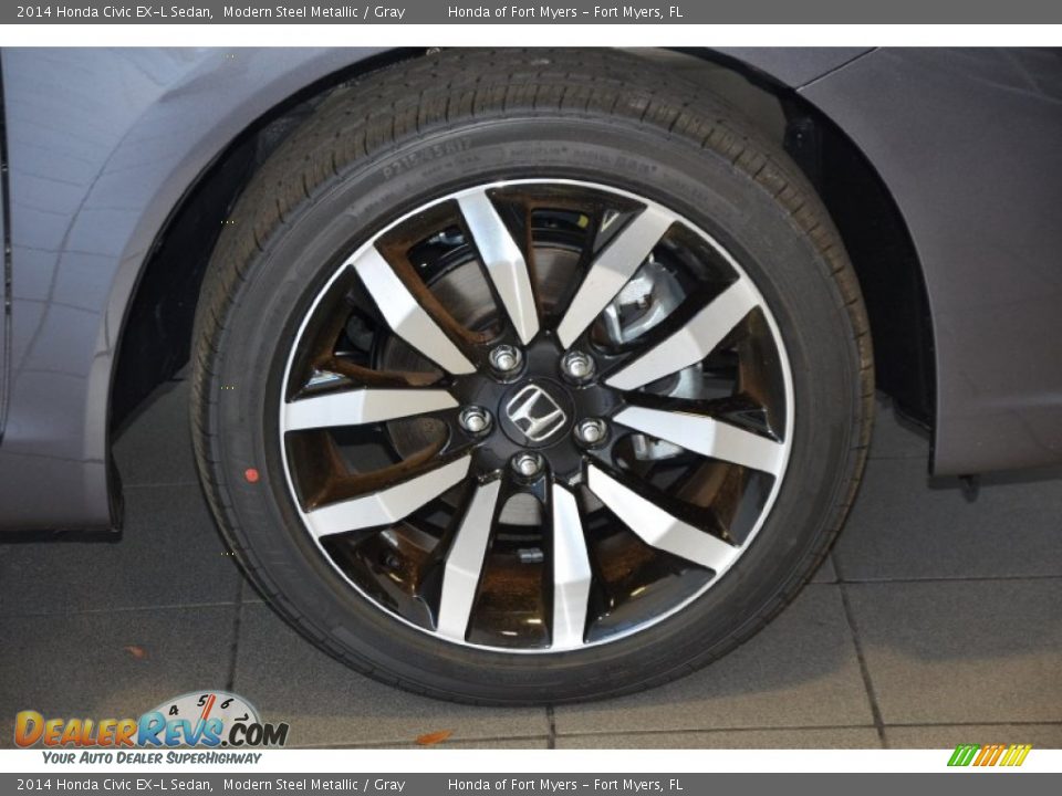 2014 Honda Civic EX-L Sedan Modern Steel Metallic / Gray Photo #4