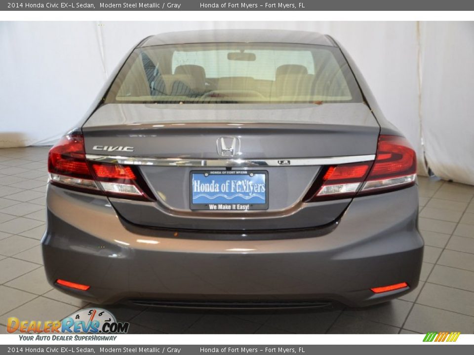 2014 Honda Civic EX-L Sedan Modern Steel Metallic / Gray Photo #7