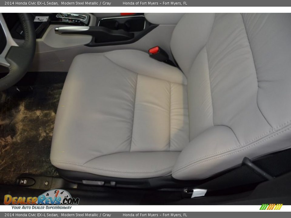 2014 Honda Civic EX-L Sedan Modern Steel Metallic / Gray Photo #11