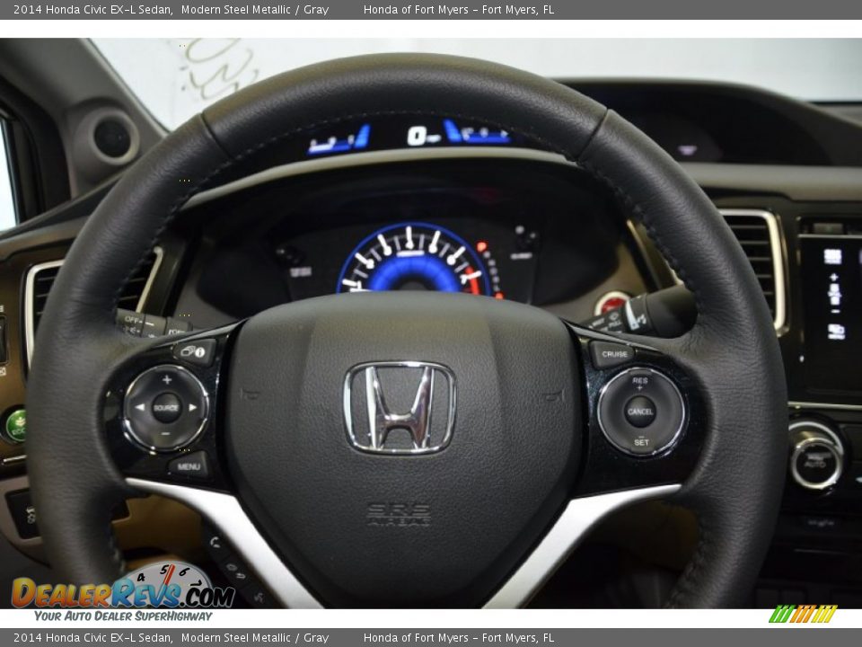2014 Honda Civic EX-L Sedan Modern Steel Metallic / Gray Photo #19