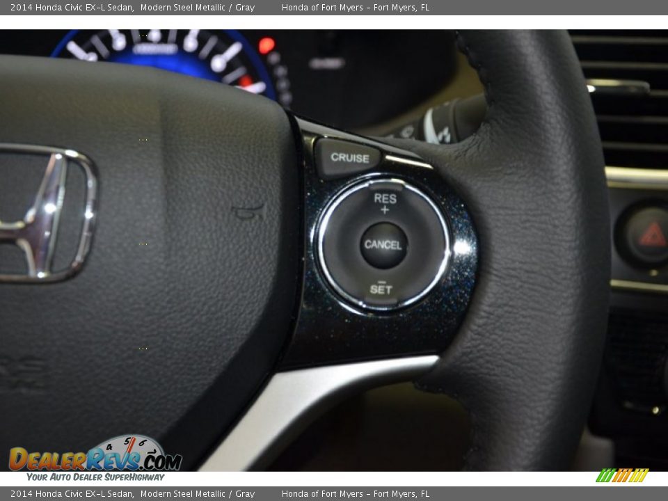2014 Honda Civic EX-L Sedan Modern Steel Metallic / Gray Photo #22