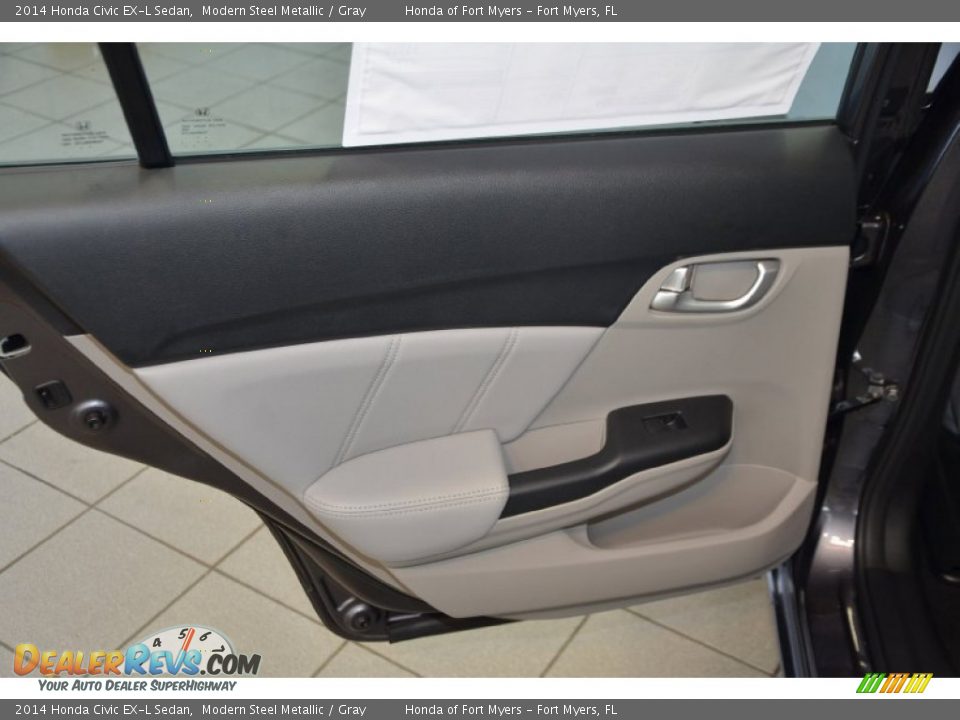 2014 Honda Civic EX-L Sedan Modern Steel Metallic / Gray Photo #25