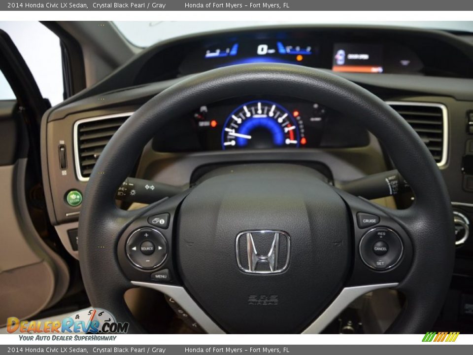 2014 Honda Civic LX Sedan Crystal Black Pearl / Gray Photo #18