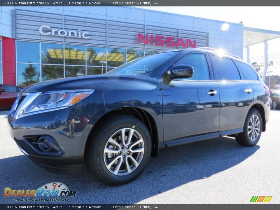 2014 Nissan Pathfinder SV Arctic Blue Metallic / Almond Photo #1