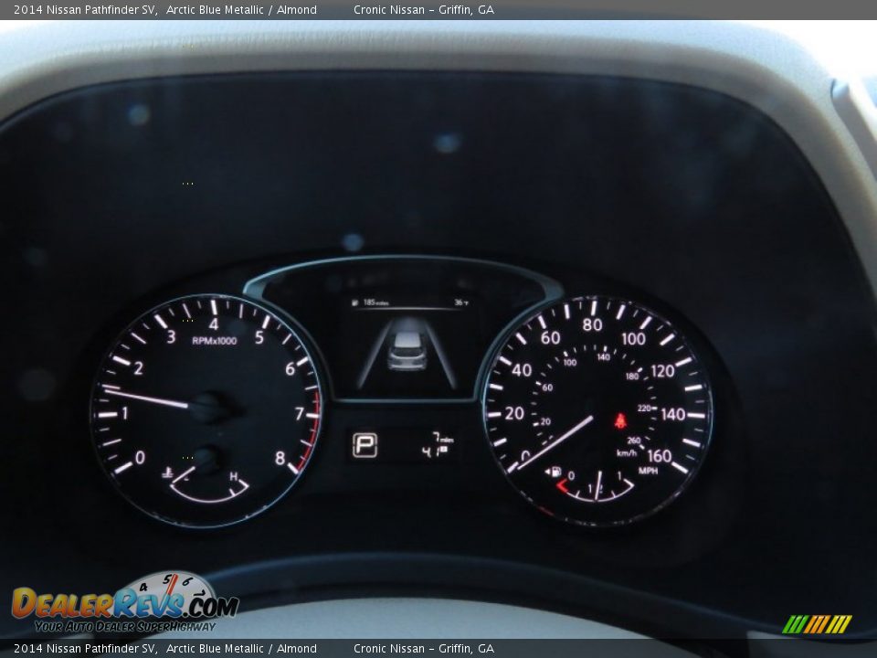 2014 Nissan Pathfinder SV Arctic Blue Metallic / Almond Photo #14
