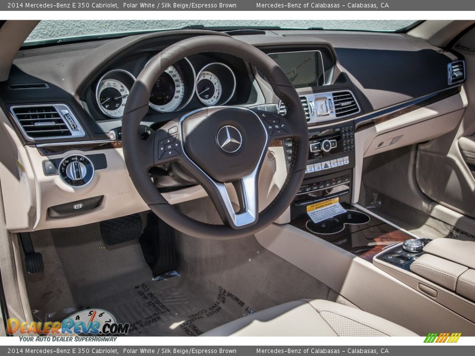 2014 Mercedes-Benz E 350 Cabriolet Polar White / Silk Beige/Espresso Brown Photo #5