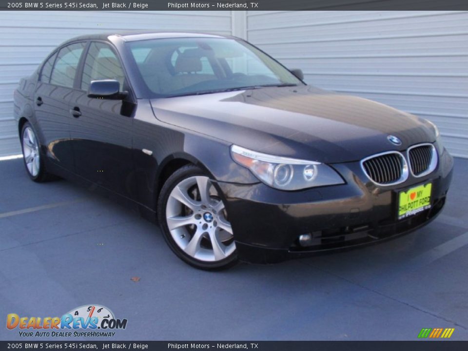2005 BMW 5 Series 545i Sedan Jet Black / Beige Photo #1