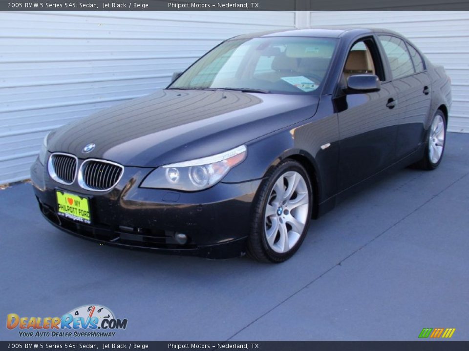 2005 BMW 5 Series 545i Sedan Jet Black / Beige Photo #7