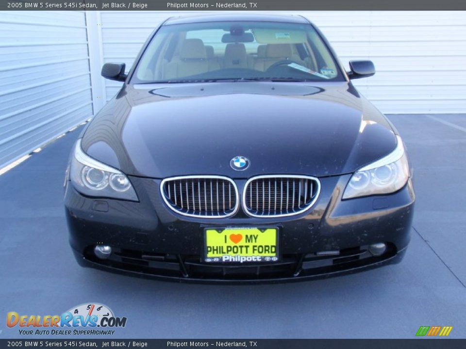 2005 BMW 5 Series 545i Sedan Jet Black / Beige Photo #8