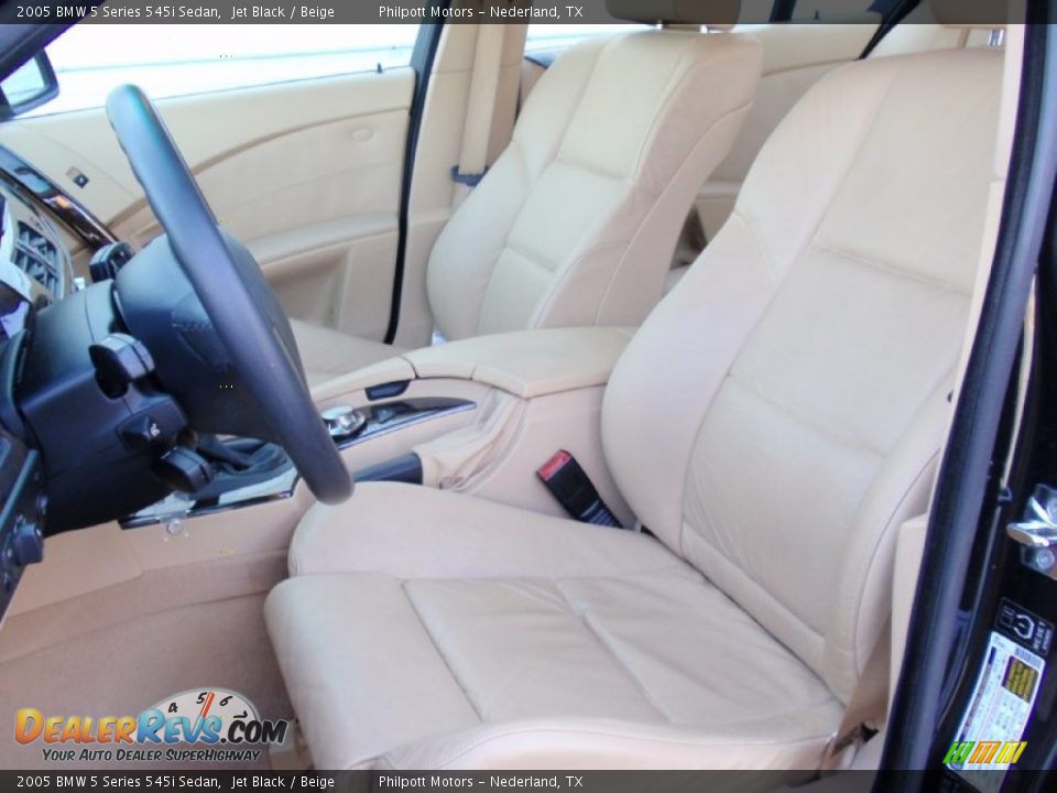 2005 BMW 5 Series 545i Sedan Jet Black / Beige Photo #36
