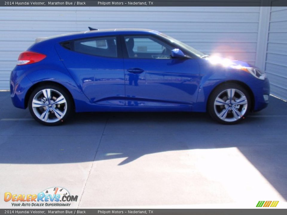 2014 Hyundai Veloster Marathon Blue / Black Photo #3